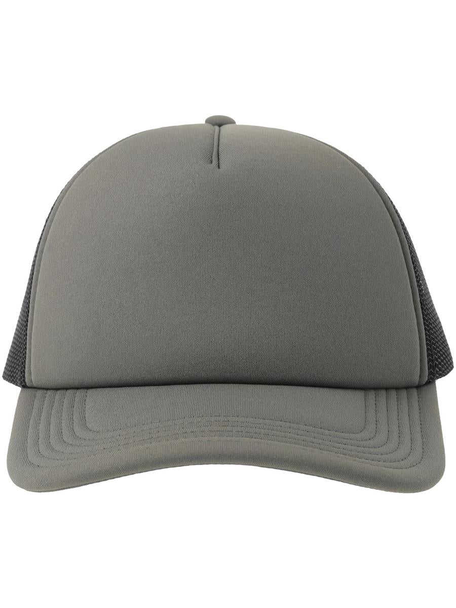Rapper S 5 Panel Structured Foam Mid Profile Curved Visor Recycled Trucker Cap | ACRPPR — Dk Grey/Black extra [ABS-COLOUR:ACRPPR:GSNR]