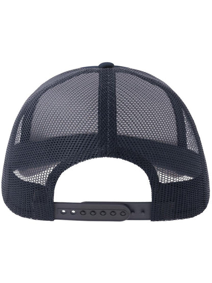 Rapper S 5 Panel Structured Foam Mid Profile Curved Visor Recycled Trucker Cap | ACRPPR — Navy/Navy extra [ABS-COLOUR:ACRPPR:NVNV]