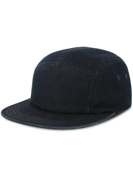 Ruby 5 Panel Unstructured Low Profile Flat Visor Denim Recycled Camper Cap — Dark Denim [ABS-COLOUR:ACRUBY:DD]