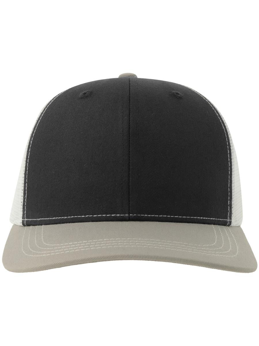 Sonic S 6 Panel Structured Mid Profile Mid Visor Contrast Organic Trucker Cap | ACSONS — Black/Grey/White extra [ABS-COLOUR:ACSONS:NRGB]