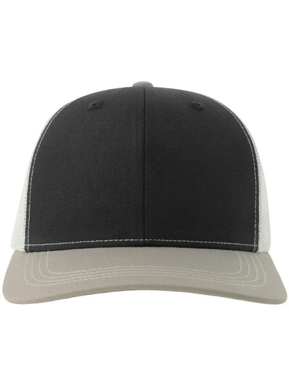Sonic S 6 Panel Structured Mid Profile Mid Visor Contrast Organic Trucker Cap | ACSONS — Black/Grey/White extra [ABS-COLOUR:ACSONS:NRGB]