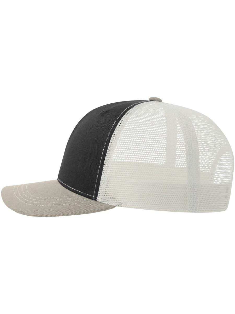 Sonic S 6 Panel Structured Mid Profile Mid Visor Contrast Organic Trucker Cap | ACSONS — Black/Grey/White extra [ABS-COLOUR:ACSONS:NRGB]