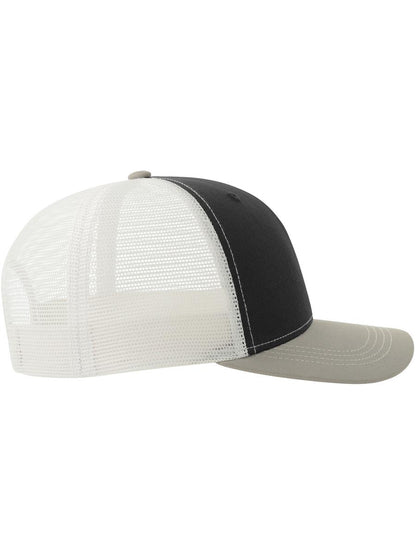 Sonic S 6 Panel Structured Mid Profile Mid Visor Contrast Organic Trucker Cap | ACSONS — Black/Grey/White extra [ABS-COLOUR:ACSONS:NRGB]