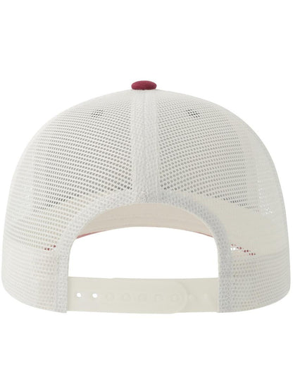 Sonic S 6 Panel Structured Mid Profile Mid Visor Contrast Organic Trucker Cap | ACSONS — Navy/Cardinal/White extra [ABS-COLOUR:ACSONS:NVCB]