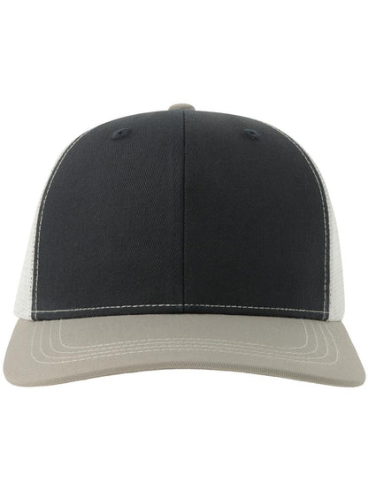Sonic S 6 Panel Structured Mid Profile Mid Visor Contrast Organic Trucker Cap | ACSONS — Navy/Grey/White extra [ABS-COLOUR:ACSONS:NVGB]