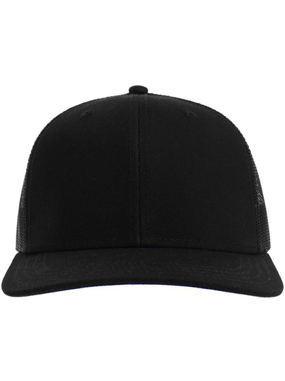 Sonic S 6 Panel Structured Mid Profile Mid Visor Contrast Organic Trucker Cap | ACSONS — Black/Black extra [ABS-COLOUR:ACSONS:NRNR]