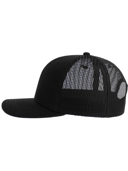 Sonic S 6 Panel Structured Mid Profile Mid Visor Contrast Organic Trucker Cap | ACSONS — Black/Black extra [ABS-COLOUR:ACSONS:NRNR]