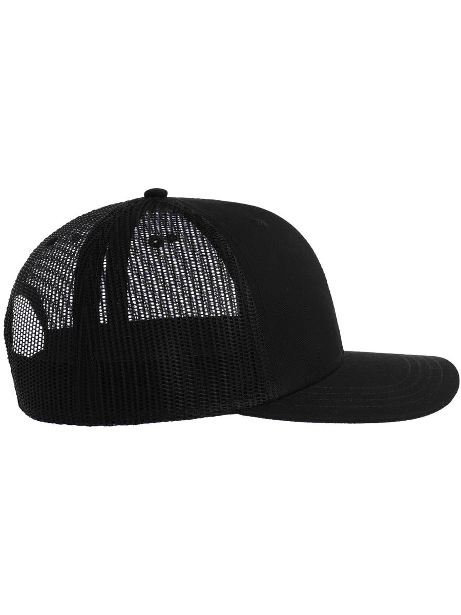 Sonic S 6 Panel Structured Mid Profile Mid Visor Contrast Organic Trucker Cap | ACSONS — Black/Black extra [ABS-COLOUR:ACSONS:NRNR]
