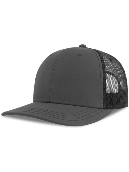 Sonic S 6 Panel Structured Mid Profile Mid Visor Contrast Organic Trucker Cap — Dk Grey/Black [ABS-COLOUR:ACSONS:GSNR]