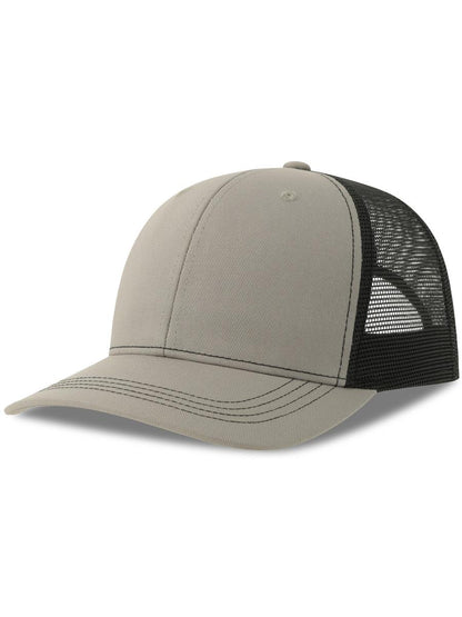 Sonic S 6 Panel Structured Mid Profile Mid Visor Contrast Organic Trucker Cap | ACSONS — Grey/Black extra [ABS-COLOUR:ACSONS:GRNR]