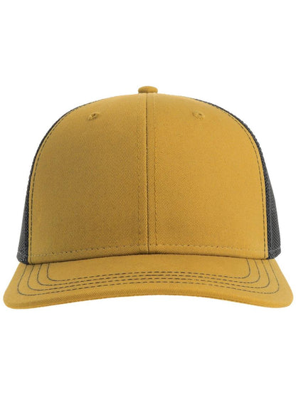 Sonic S 6 Panel Structured Mid Profile Mid Visor Contrast Organic Trucker Cap | ACSONS — Mustard/Black extra [ABS-COLOUR:ACSONS:MONR]