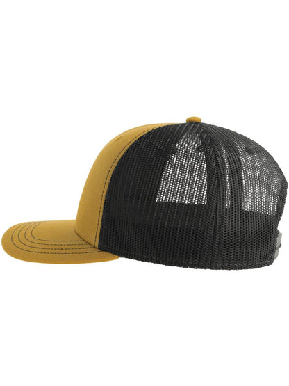 Sonic S 6 Panel Structured Mid Profile Mid Visor Contrast Organic Trucker Cap | ACSONS — Mustard/Black extra [ABS-COLOUR:ACSONS:MONR]