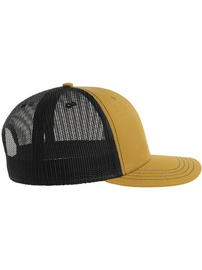 Sonic S 6 Panel Structured Mid Profile Mid Visor Contrast Organic Trucker Cap | ACSONS — Mustard/Black extra [ABS-COLOUR:ACSONS:MONR]