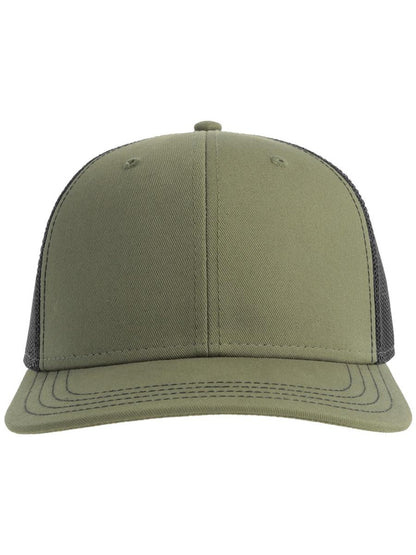 Sonic S 6 Panel Structured Mid Profile Mid Visor Contrast Organic Trucker Cap | ACSONS — Olive/Black extra [ABS-COLOUR:ACSONS:OLNR]