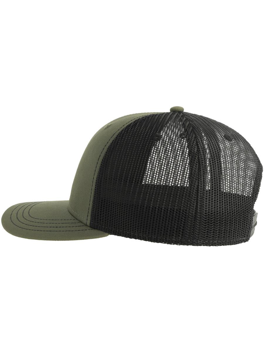 Sonic S 6 Panel Structured Mid Profile Mid Visor Contrast Organic Trucker Cap | ACSONS — Olive/Black extra [ABS-COLOUR:ACSONS:OLNR]