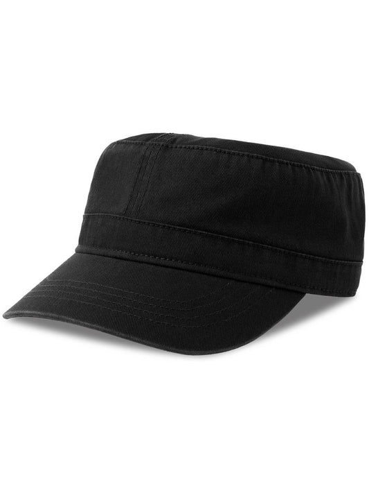 Uniform S 2 Panel Unstructured Curved Visor Twill Organic Military Cap — Black [ABS-COLOUR:ACUNIS:NR]