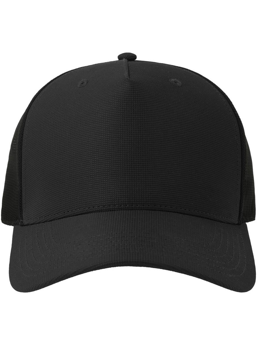 Dempo 5 Panel Unstructured Mid Profile Mid Visor Textured Stretch Recycled Trucker Cap