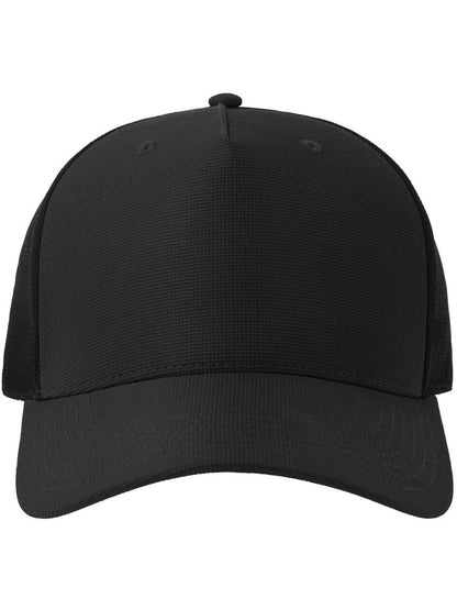 Dempo 5 Panel Unstructured Mid Profile Mid Visor Textured Stretch Recycled Trucker Cap