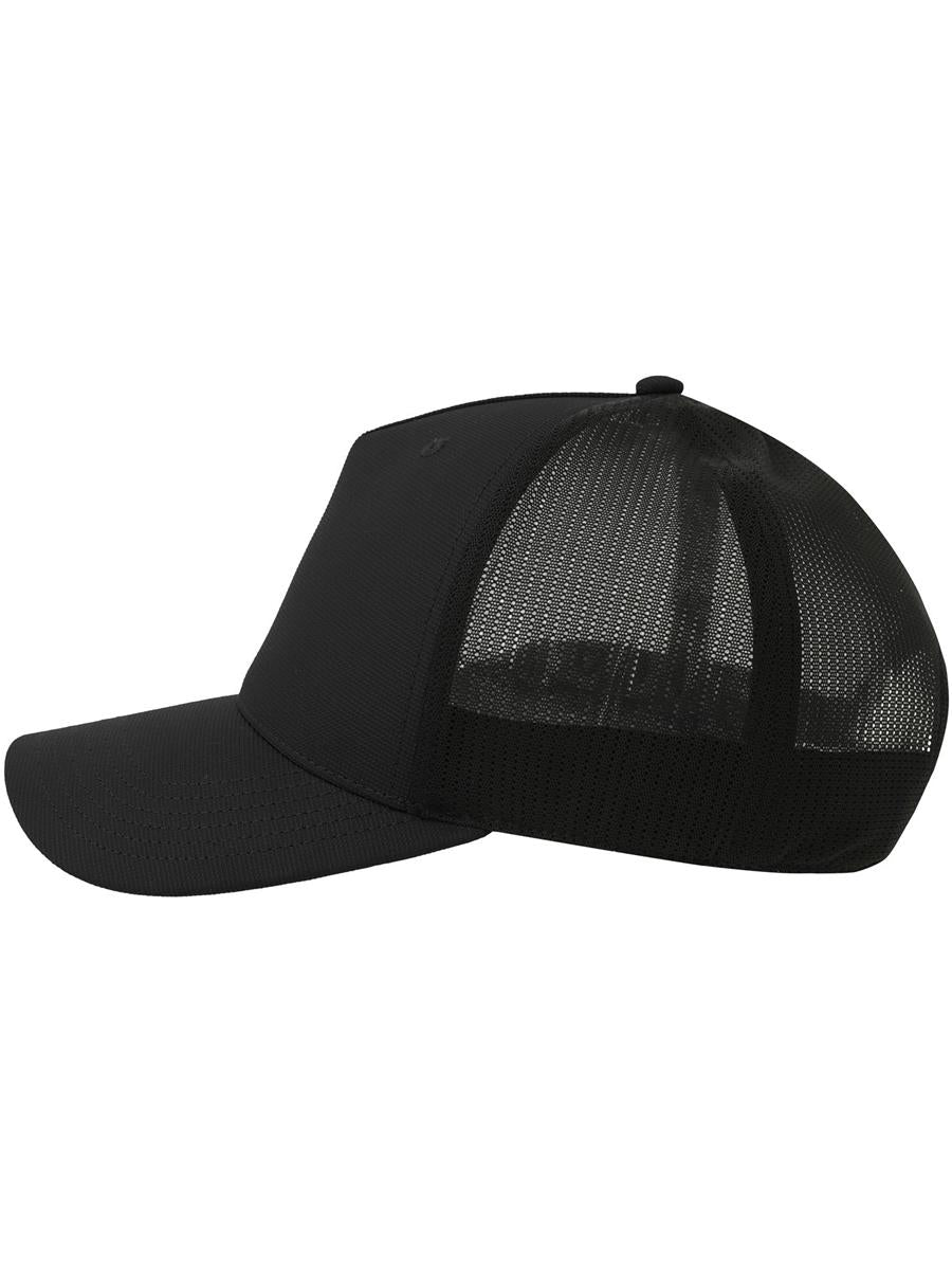 Dempo 5 Panel Unstructured Mid Profile Mid Visor Textured Stretch Recycled Trucker Cap