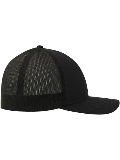Nila 6 Panel Structured Low Profile Mid Visor Stretch Fully Closed Recycled Trucker Cap