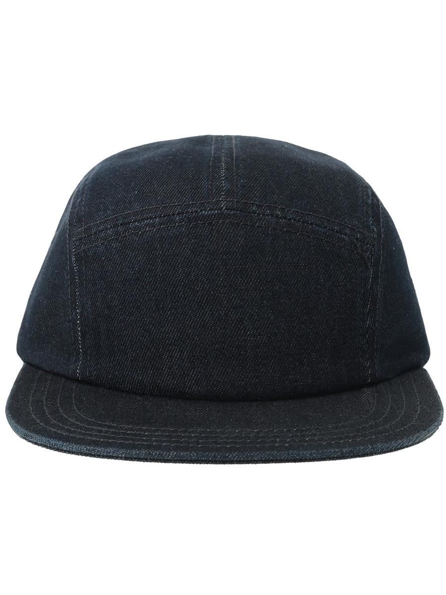 Ruby 5 Panel Unstructured Low Profile Flat Visor Denim Recycled Camper Cap