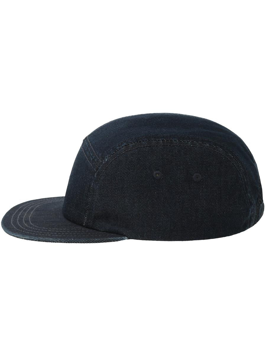 Ruby 5 Panel Unstructured Low Profile Flat Visor Denim Recycled Camper Cap