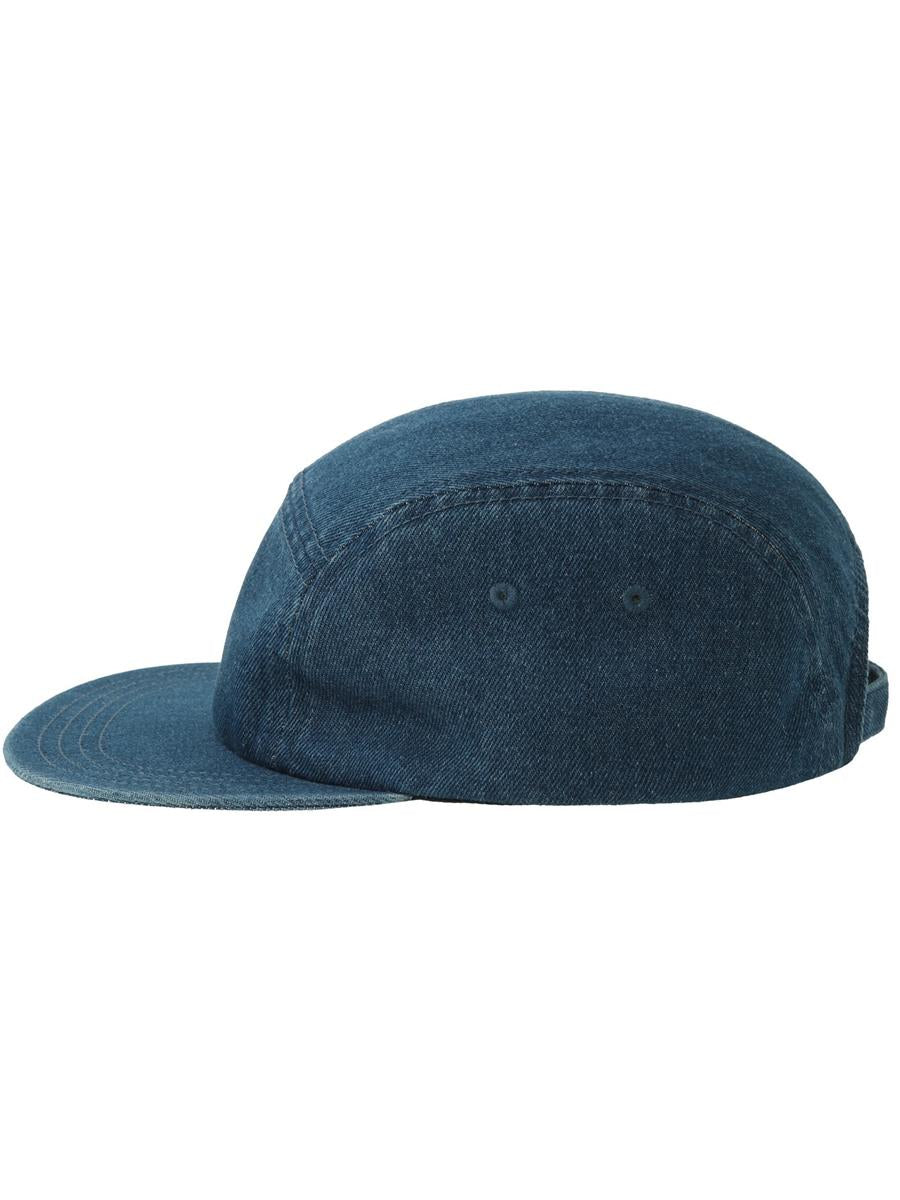 Ruby 5 Panel Unstructured Low Profile Flat Visor Denim Recycled Camper Cap