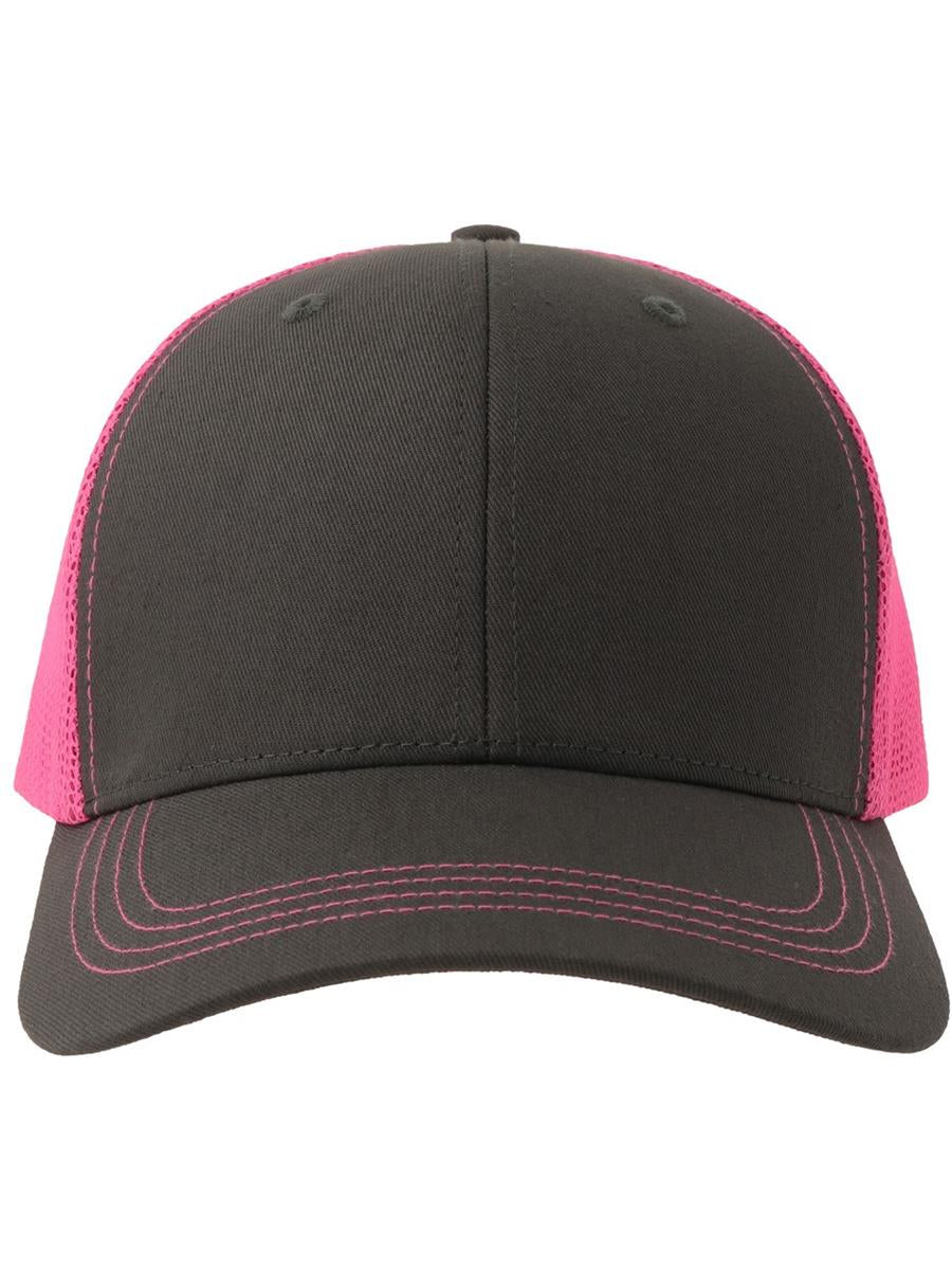 Sonic S 6 Panel Structured Mid Profile Mid Visor Contrast Organic Trucker Cap | ACSONS — Dark Grey/Fuchsia Fluo extra [ABS-COLOUR:ACSONS:GSFF]