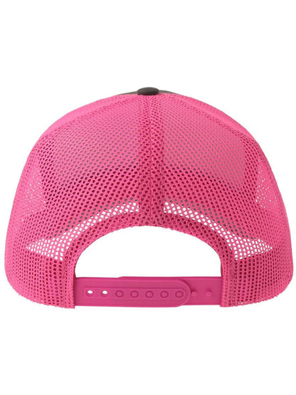 Sonic S 6 Panel Structured Mid Profile Mid Visor Contrast Organic Trucker Cap | ACSONS — Dark Grey/Fuchsia Fluo extra [ABS-COLOUR:ACSONS:GSFF]