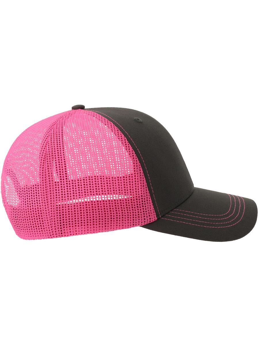 Sonic S 6 Panel Structured Mid Profile Mid Visor Contrast Organic Trucker Cap | ACSONS — Dark Grey/Fuchsia Fluo extra [ABS-COLOUR:ACSONS:GSFF]