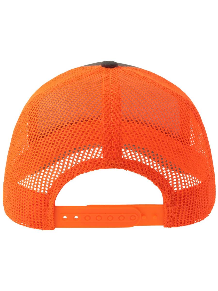 Sonic S 6 Panel Structured Mid Profile Mid Visor Contrast Organic Trucker Cap | ACSONS — Dark Grey/Orange Fluo extra [ABS-COLOUR:ACSONS:GSAF]