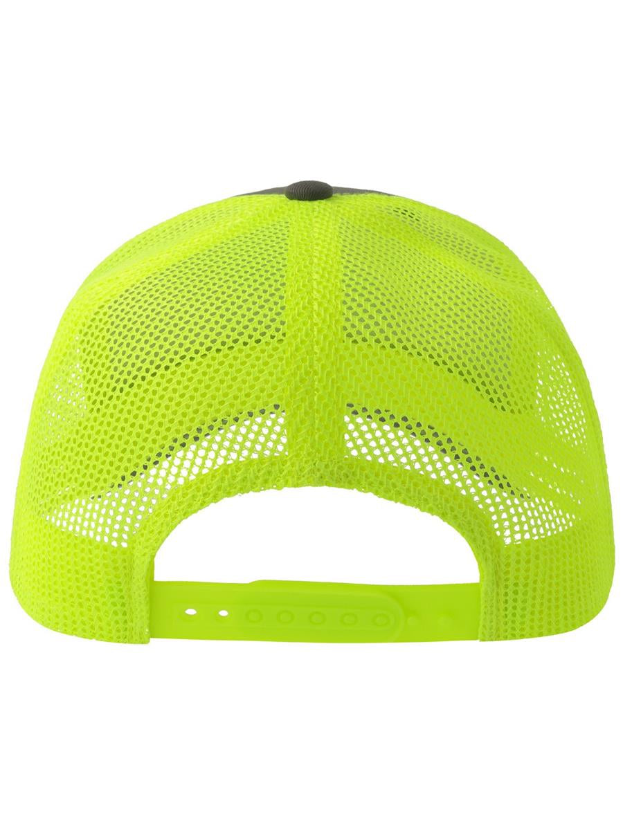Sonic S 6 Panel Structured Mid Profile Mid Visor Contrast Organic Trucker Cap | ACSONS — Dark Grey/Safety Yellow extra [ABS-COLOUR:ACSONS:GSGF]
