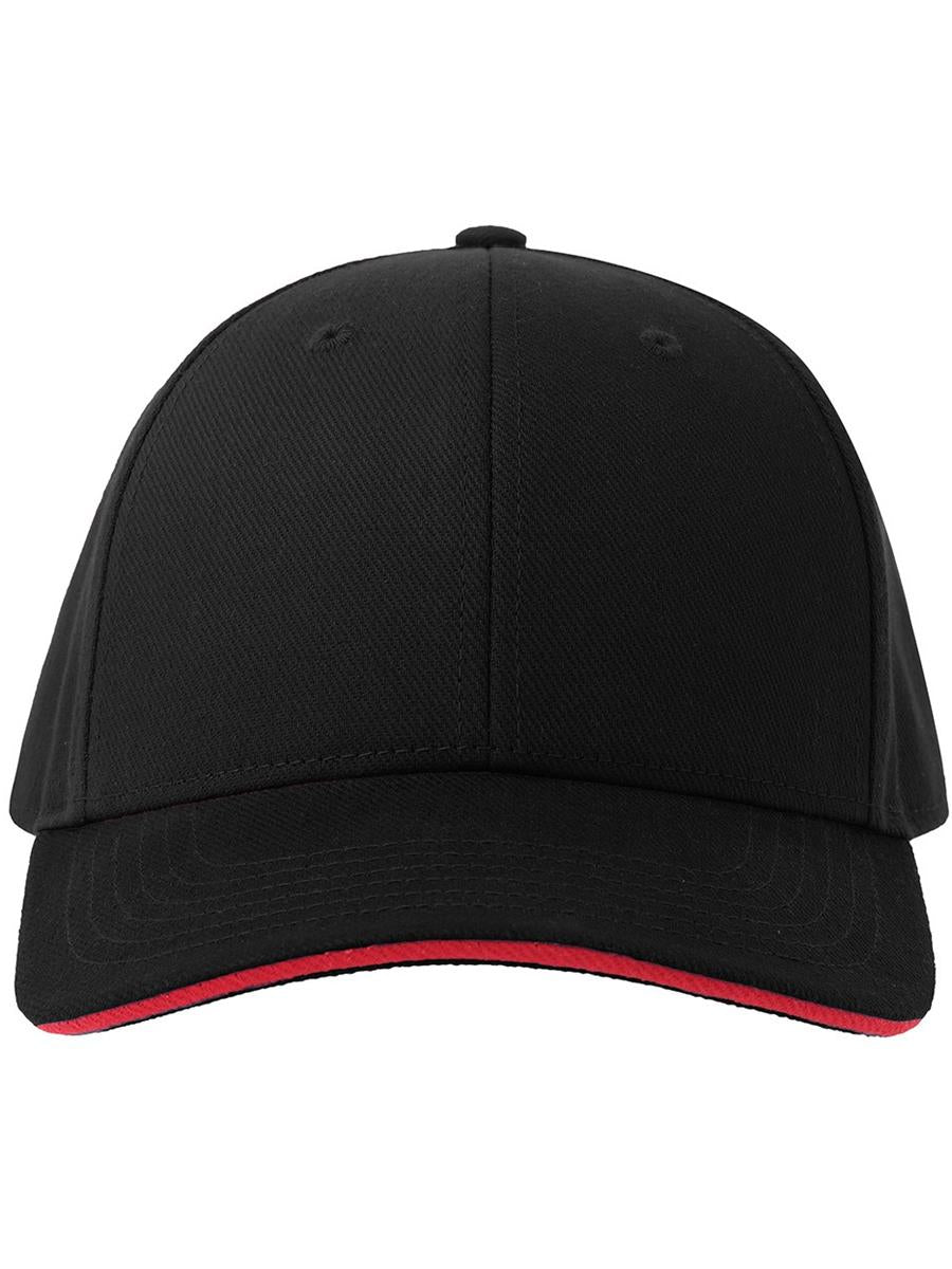 Liberty Sandwich Sustainable 6 Panel Cap — Black/Red [ABS-COLOUR:ACLISS:NRRO]